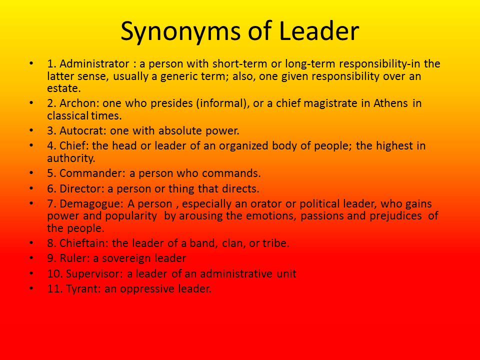 11 Important Synonym Leader SARKARI NAUKRI